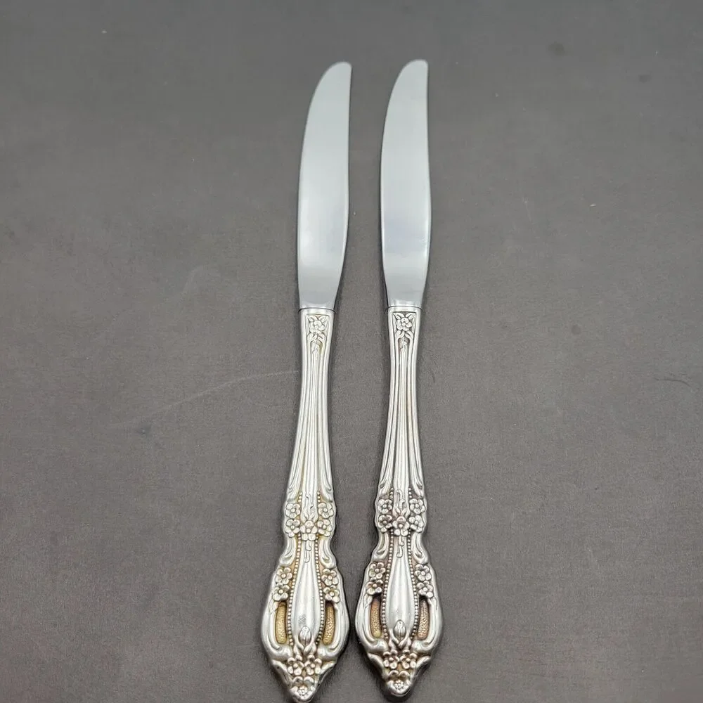 Set 2 Oneida Distinction Deluxe Stainless Steel RAPHAEL Dinner Knife (Knives) 9