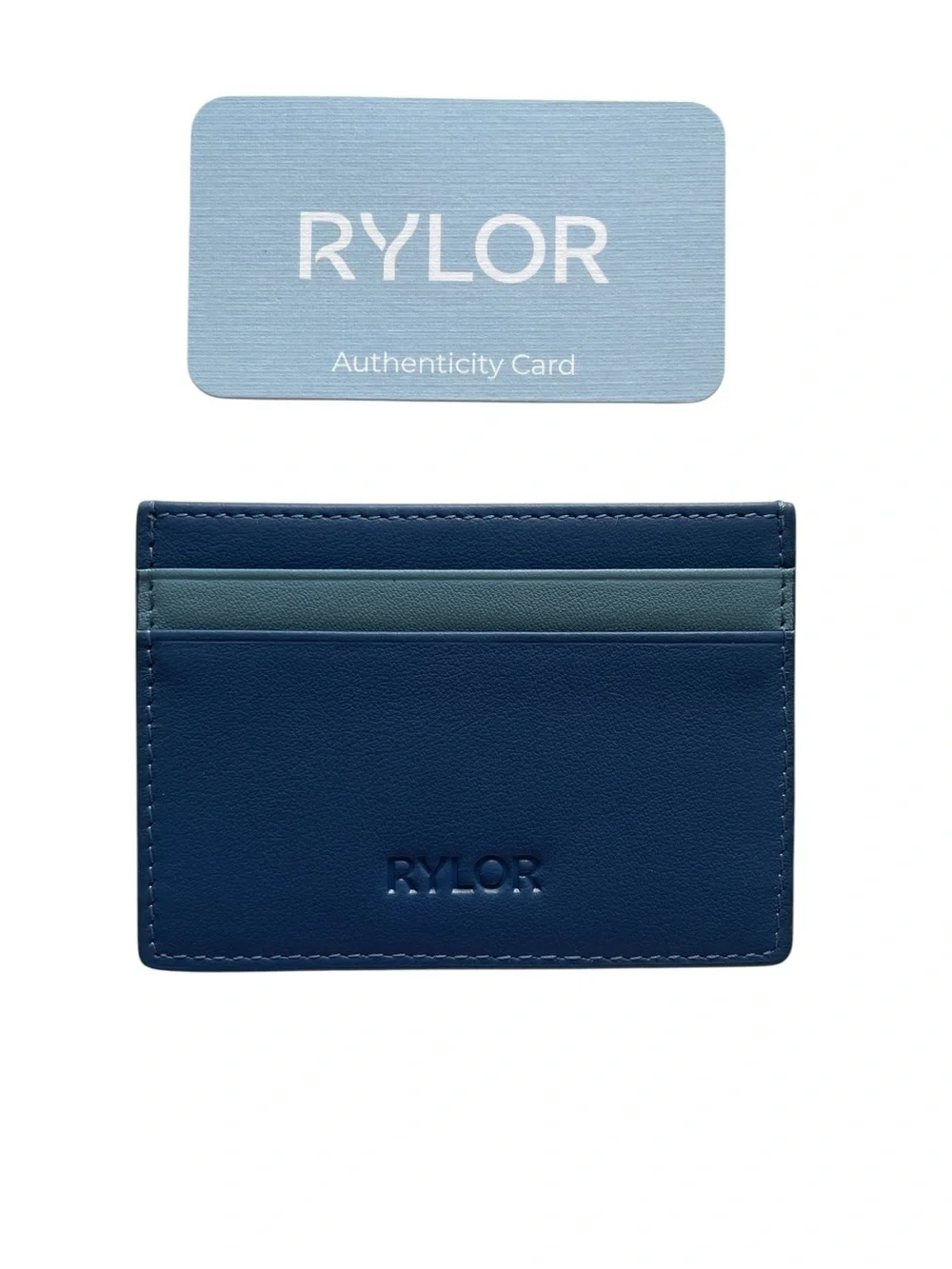 RYLOR Navy Heritage Stripe Card Holder w Authenticity Card