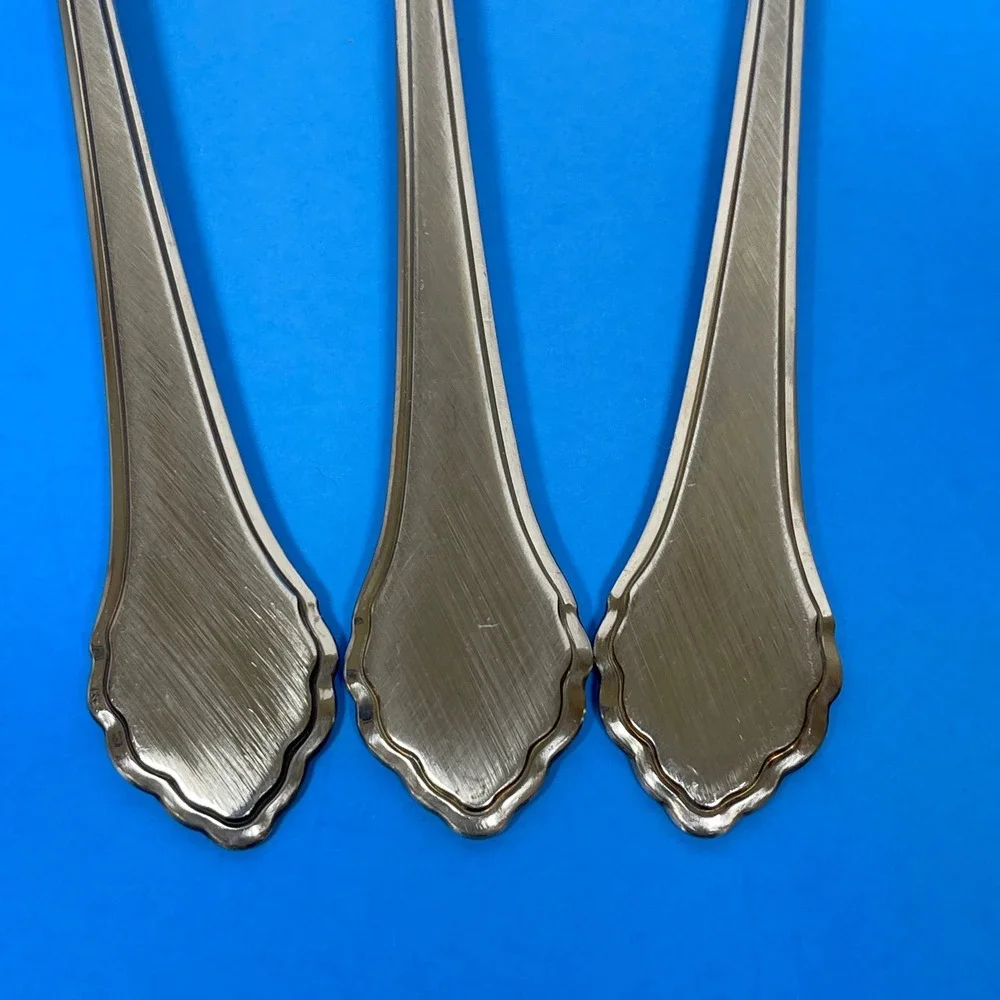 Oneida Summer Mist Autumn Glow Serving Set Silver Stainless 3pc Fork Spoon