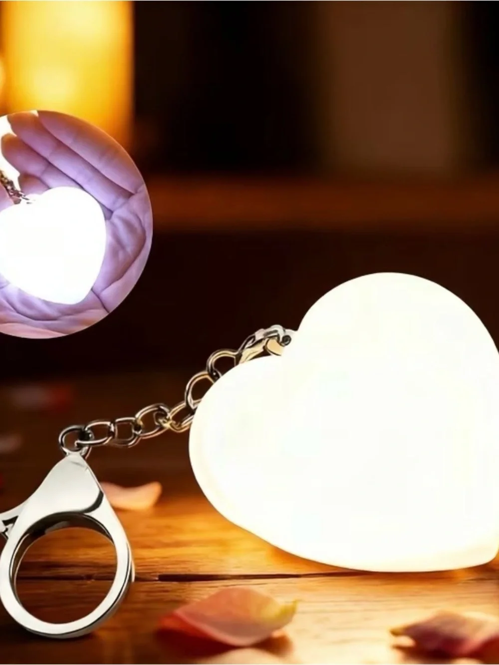 Heart-Shaped LED Purse light- White Glow *NWT