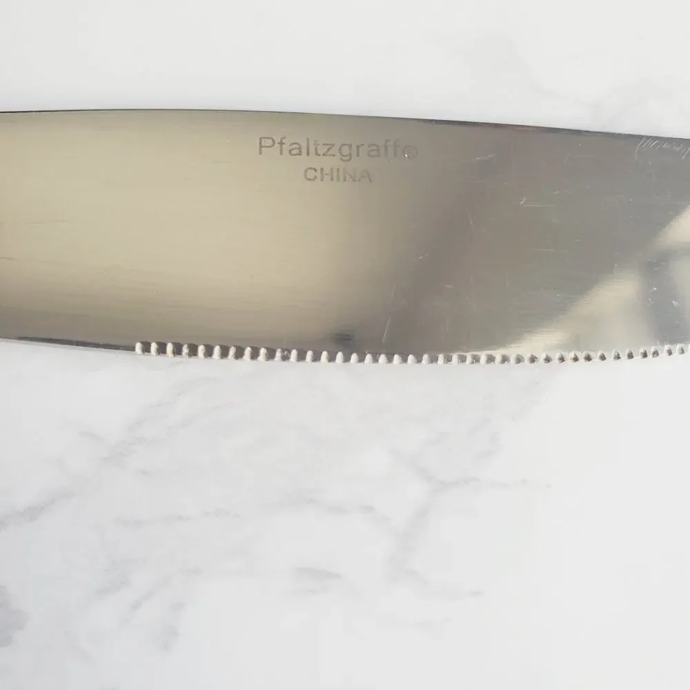 Pfaltzgraff Hemisphere Stainless Steel Dinner Knife Set of 5 MCM Retro Stylish