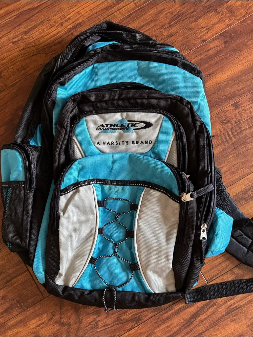 Athletic Works Men's Black, Blue and Gray Multi-Compartment Backpack