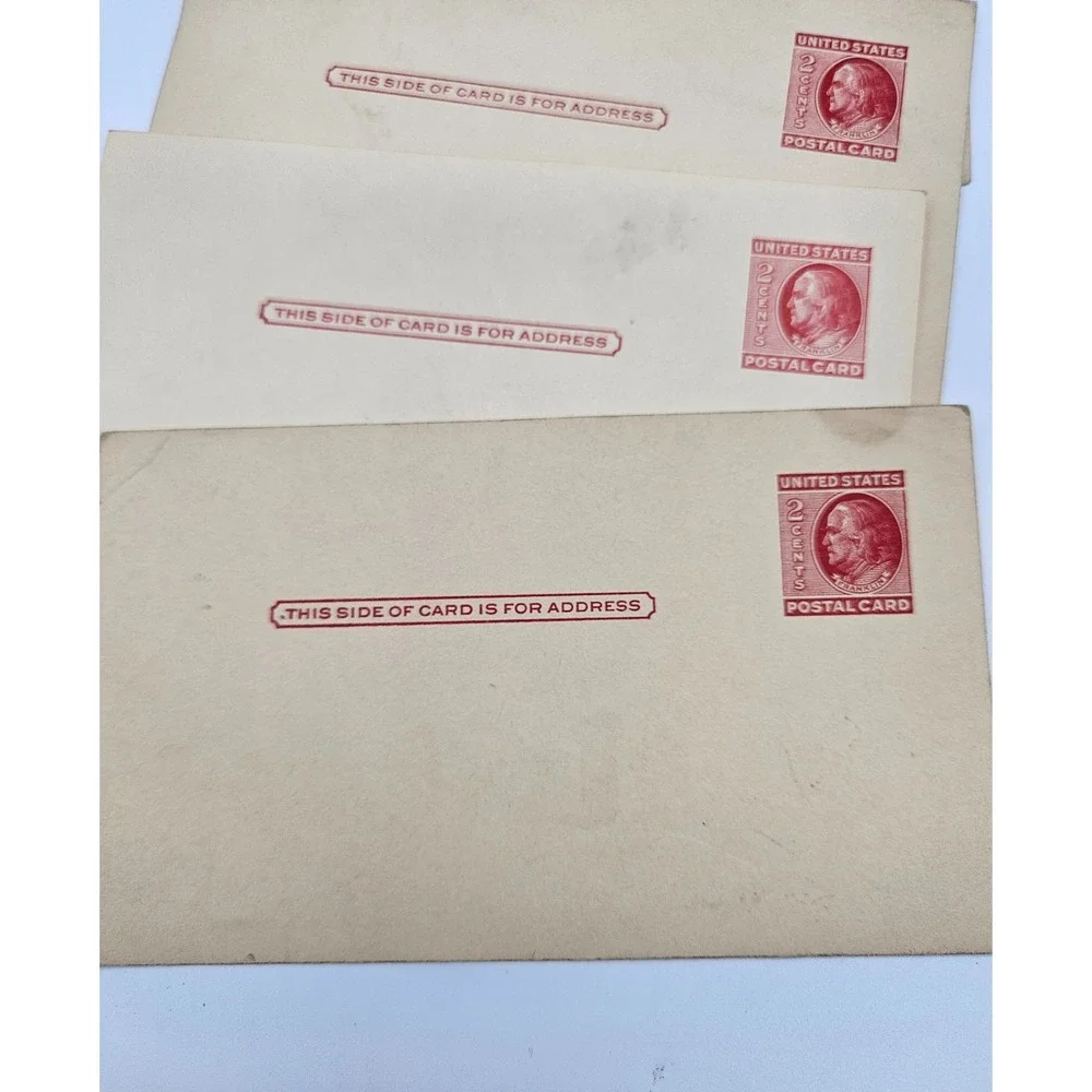 Lot of 8 Vintage US 2 Cent‎ Postal Cards Washington Franklin 1900s Collectible