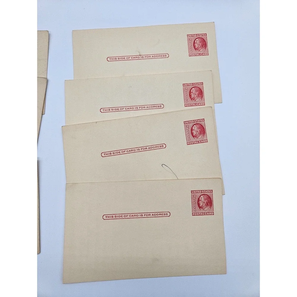 Lot of 8 Vintage US 2 Cent‎ Postal Cards Washington Franklin 1900s Collectible