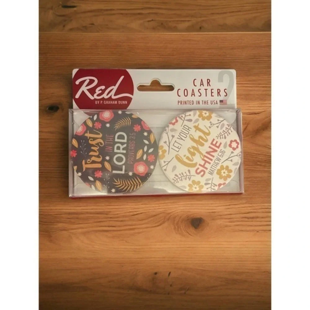 Red by P.Graham Dunn Car Coasters