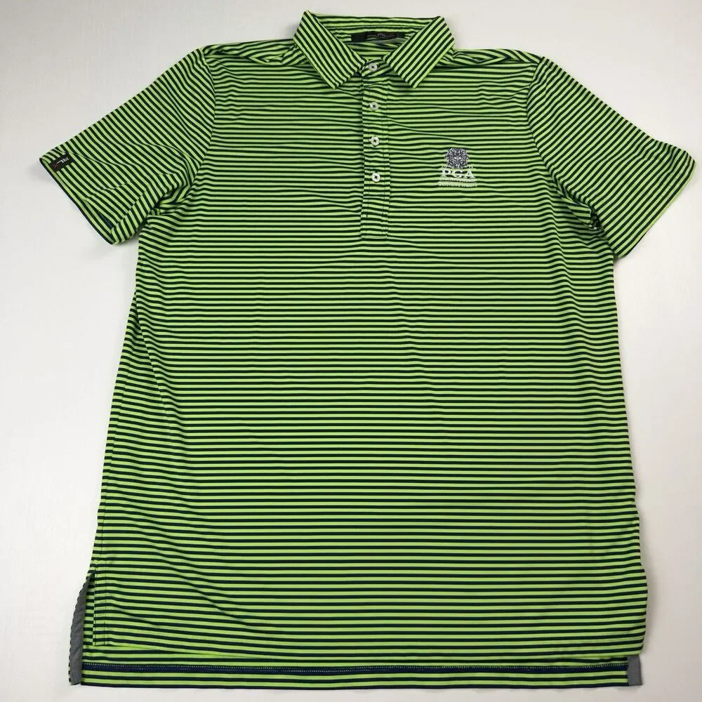 RLX Ralph Lauren Golf Polo Mens L 2015 PGA Championship Whistling Straits Stripe