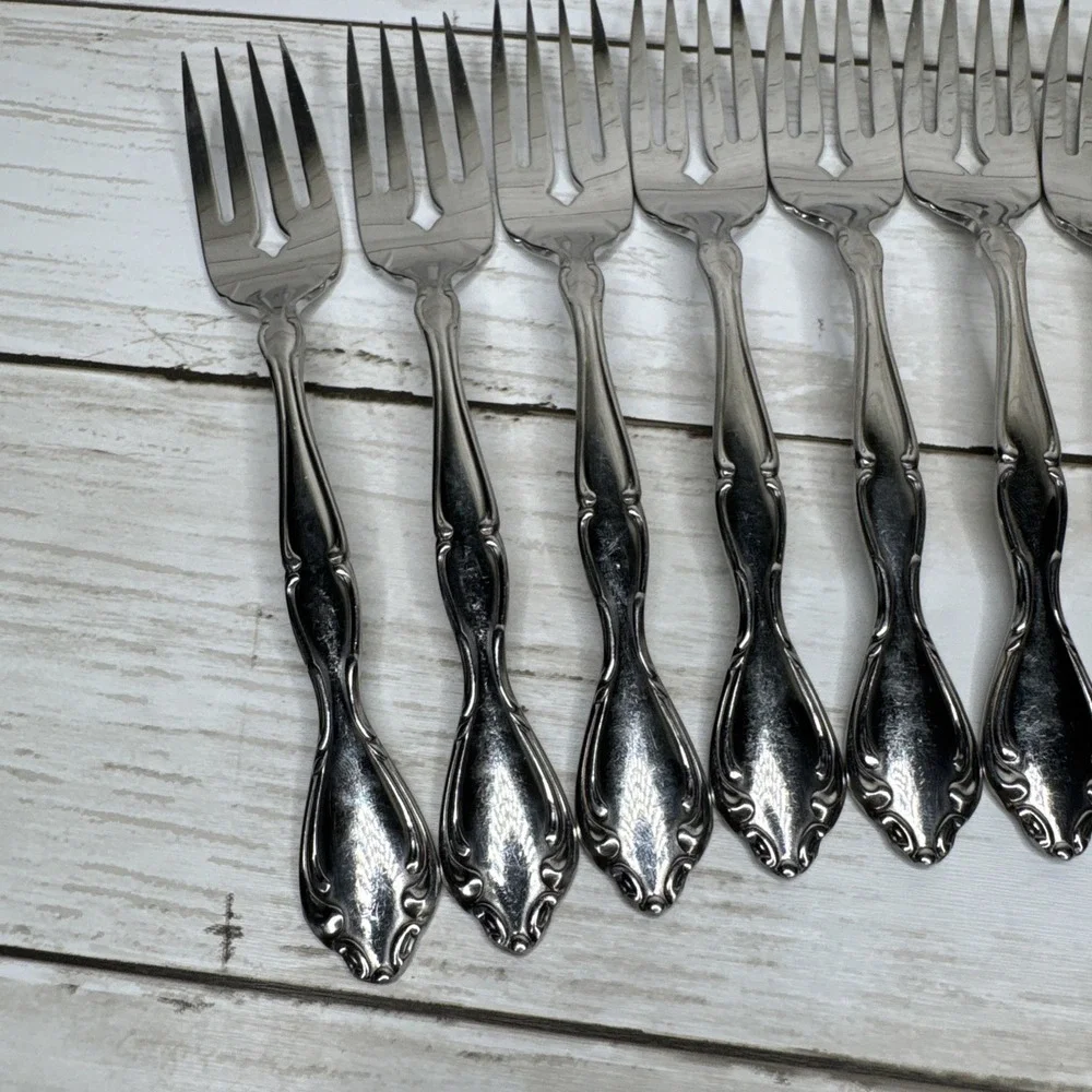 Oneida Community Cantata Stainless Glossy Flatware Silverware Forks Lot Of 11