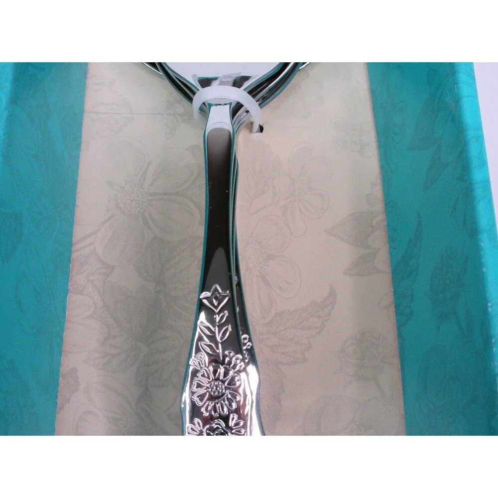 Pioneer Woman Mazie Serve Utensils 4Pc Hostess Set Silver Serving Spoons Fork