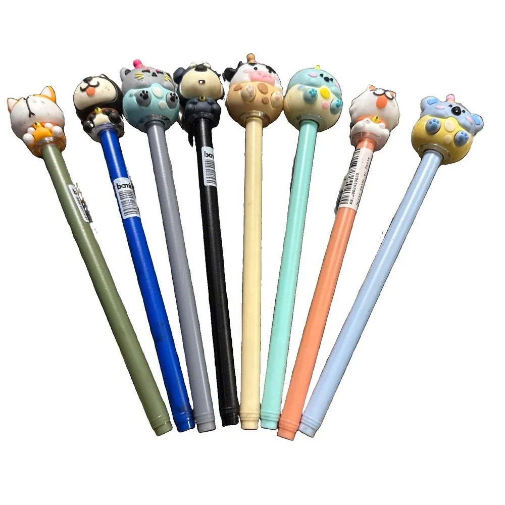 bcmini Animal Topped Gel Pens Set Of 8 Pens Black Ink