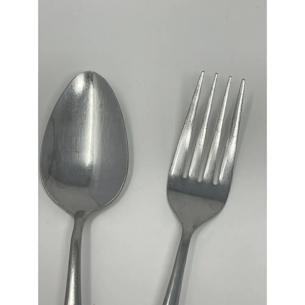 United Silver Stainless Flatware Oval Place Spoon 7.5” Dinner Fork 7.75”