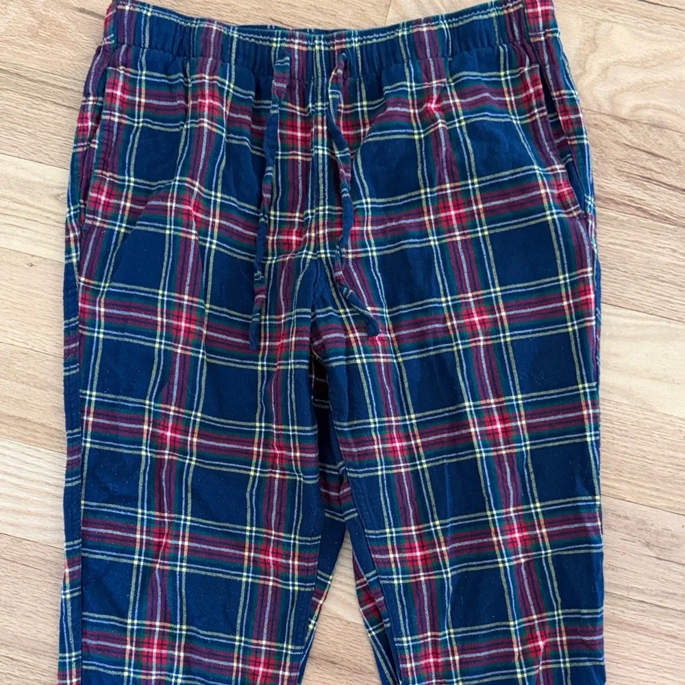 J crew navy/red tartan plaid flannel casual pajama pants men's size Medium