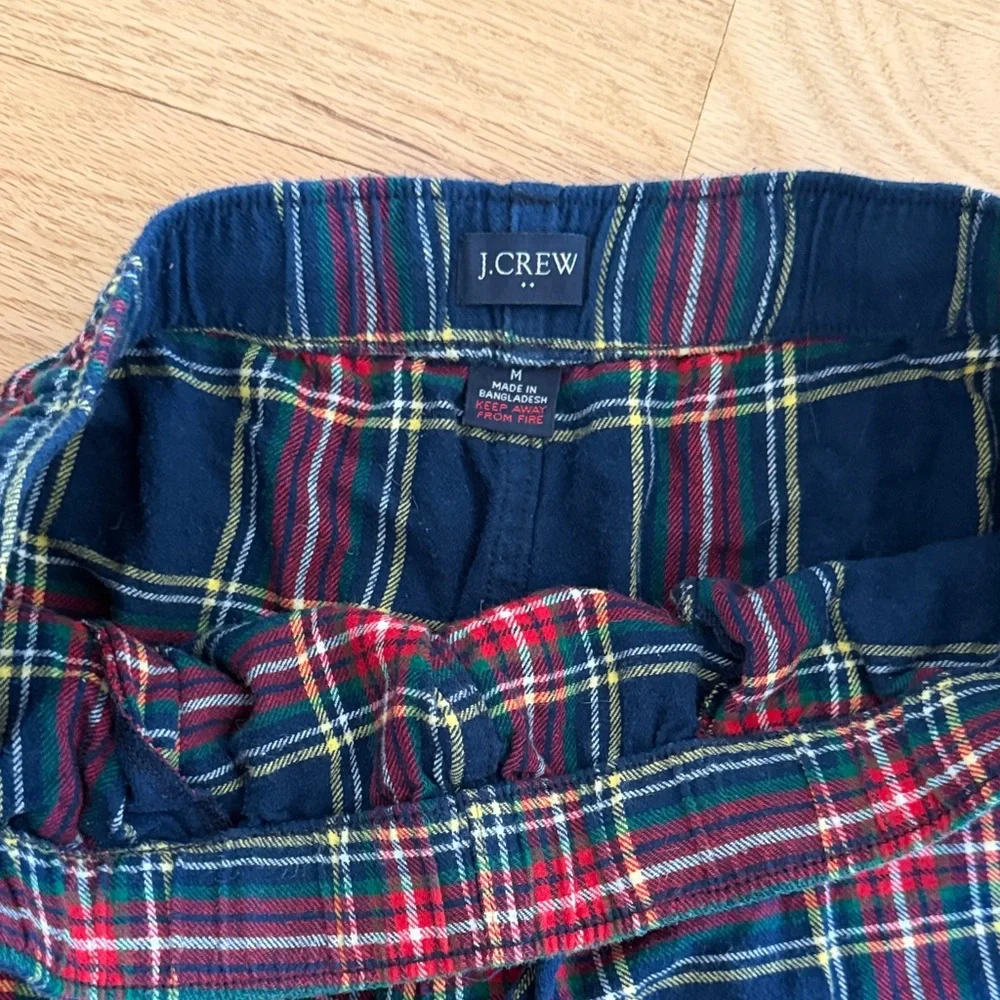 J crew navy/red tartan plaid flannel casual pajama pants men's size Medium