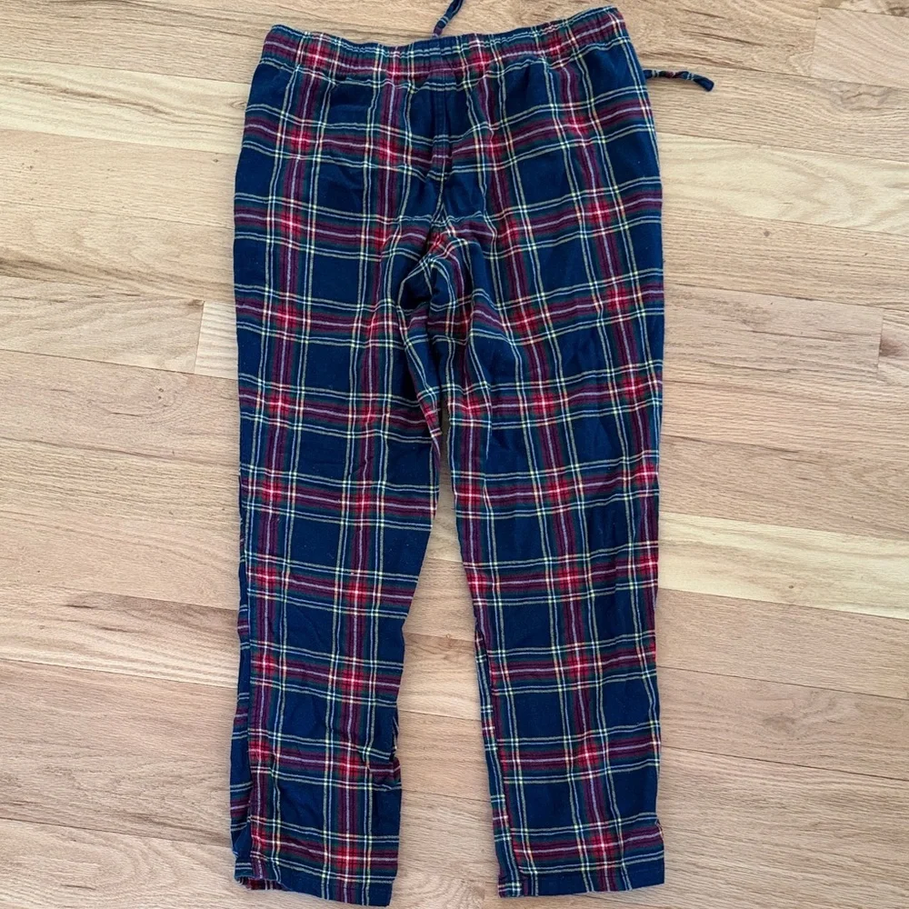 J crew navy/red tartan plaid flannel casual pajama pants men's size Medium