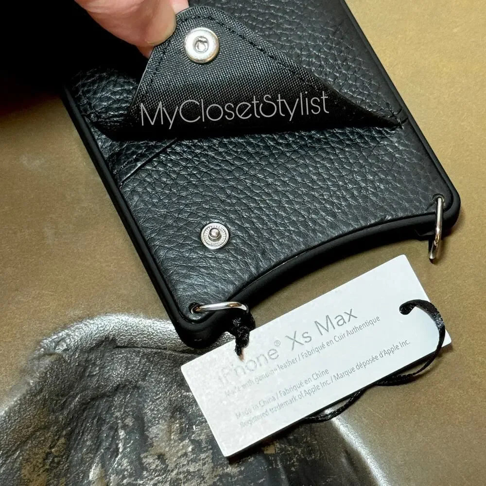 NEW! BANDOLIER Genuine Leather iPhone XS MAX Black Crossbody Case! NWT RARE