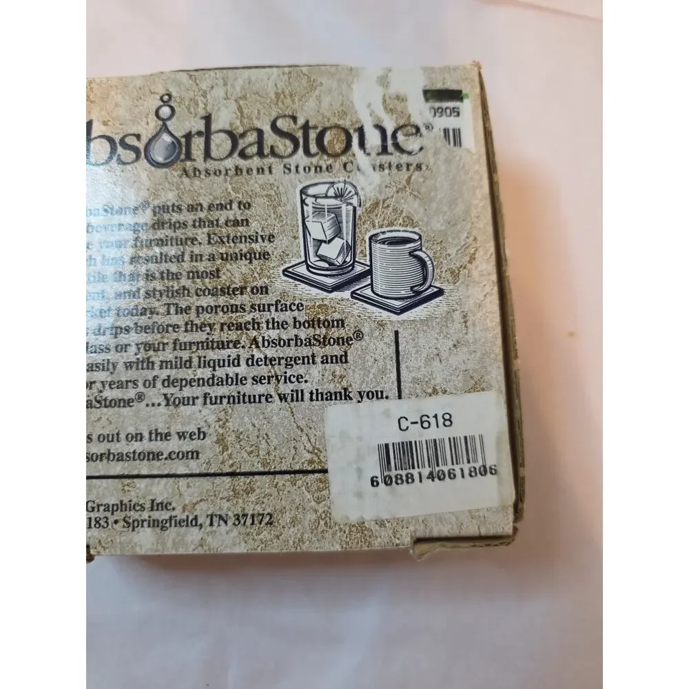 Stone Art absorbent four coasters set cats kittens Highland Graphics unused