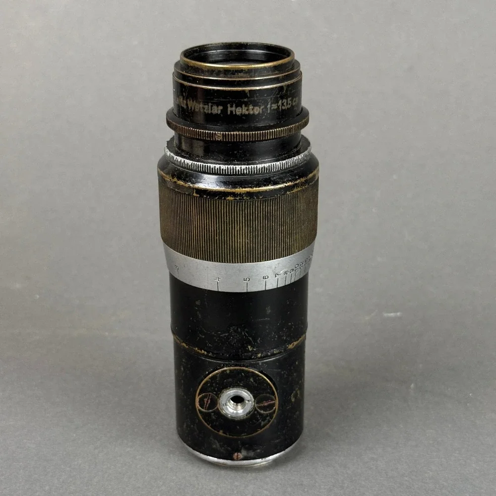 Ernst Leitz Wetzlar 1934 Hektor 13.5cm 135mm f4.5 Lens No 196367 Vintage Black