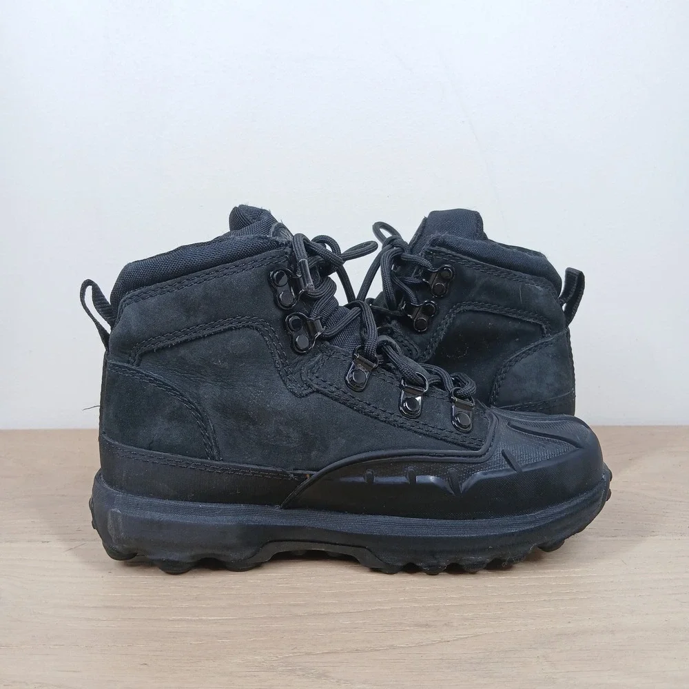 Timberland Euro Hiker Shell Toe Kids Size 13 Black Leather Rubber Boots WInter
