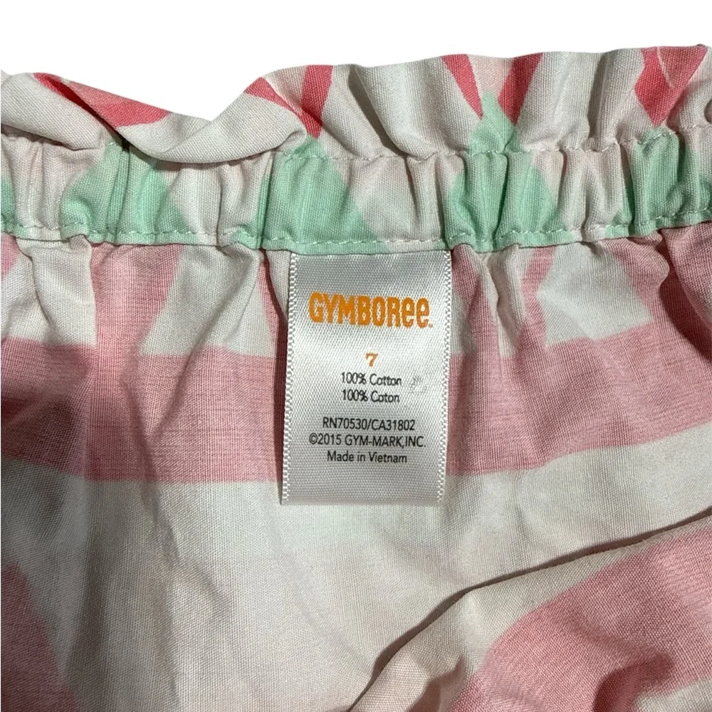 Gymboree | Girls Size 7 Pink & Mint Geometric‎ Boho Tie-Strap Cotton Sundress