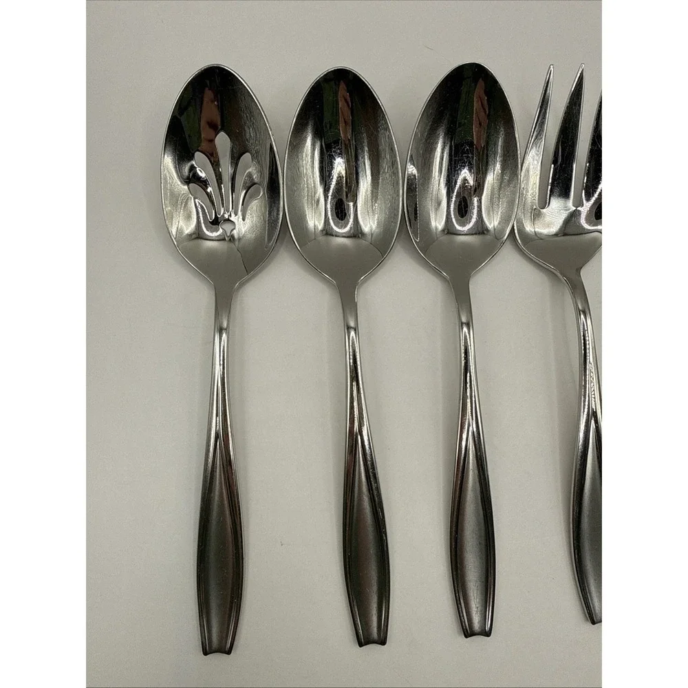 Gorham Tulip Frosted (7) Pc Serving Set Stainless‎ Korea
