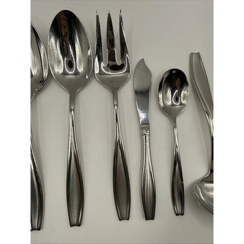 Gorham Tulip Frosted (7) Pc Serving Set Stainless‎ Korea