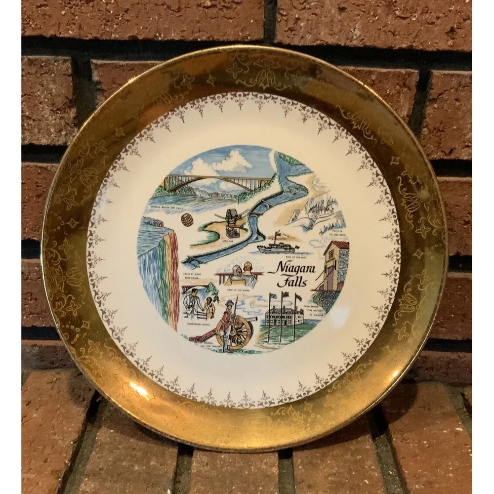 Vintage 1964‎ Niagara Falls Gold Trimmed Collectors Plate 10