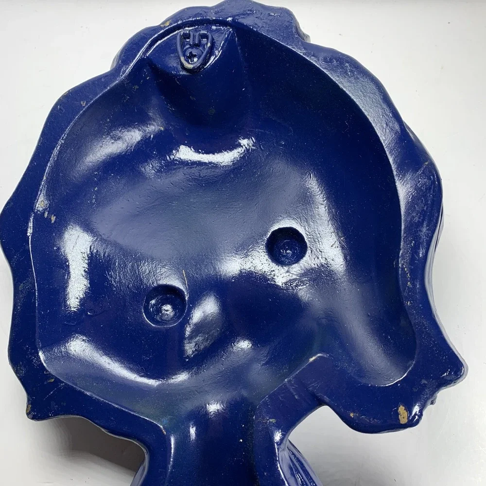 Vtg Blue Universal Statuary Corp Shaggy Lion Wall Hanging Decor Art Chicago 1970