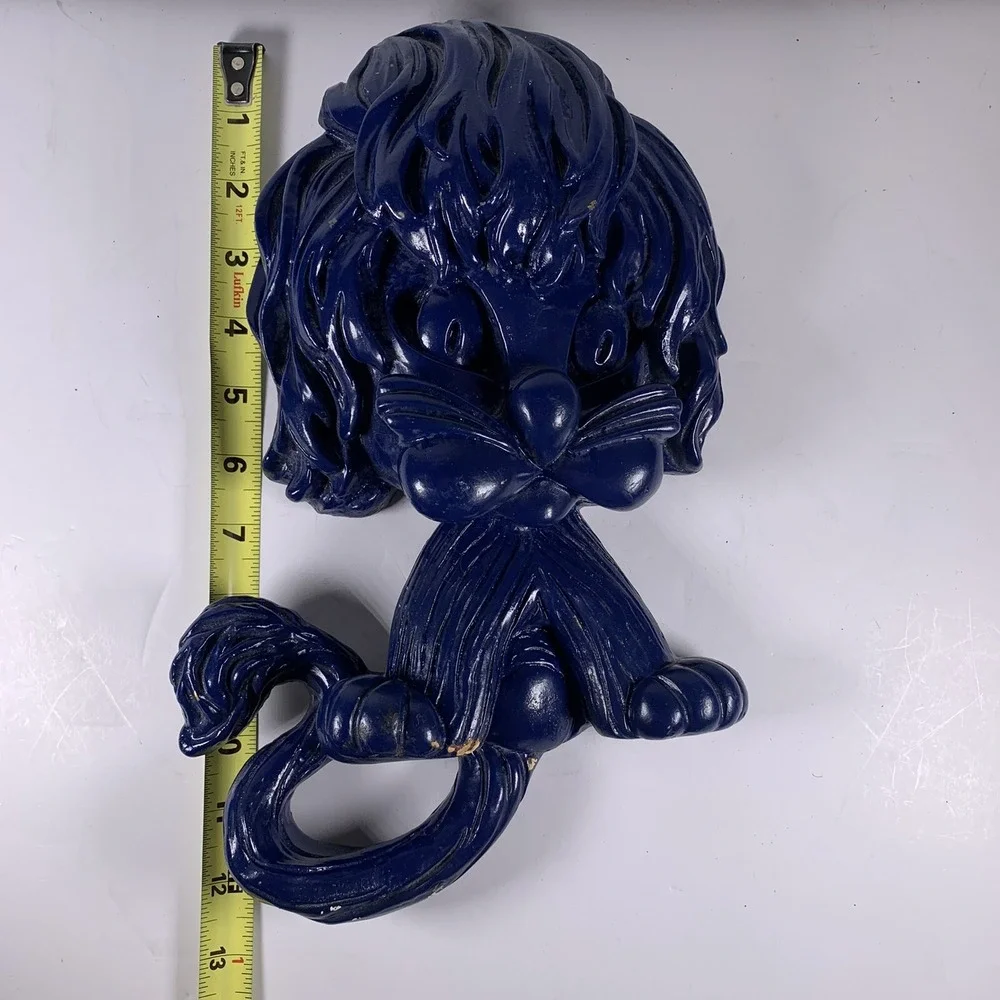 Vtg Blue Universal Statuary Corp Shaggy Lion Wall Hanging Decor Art Chicago 1970
