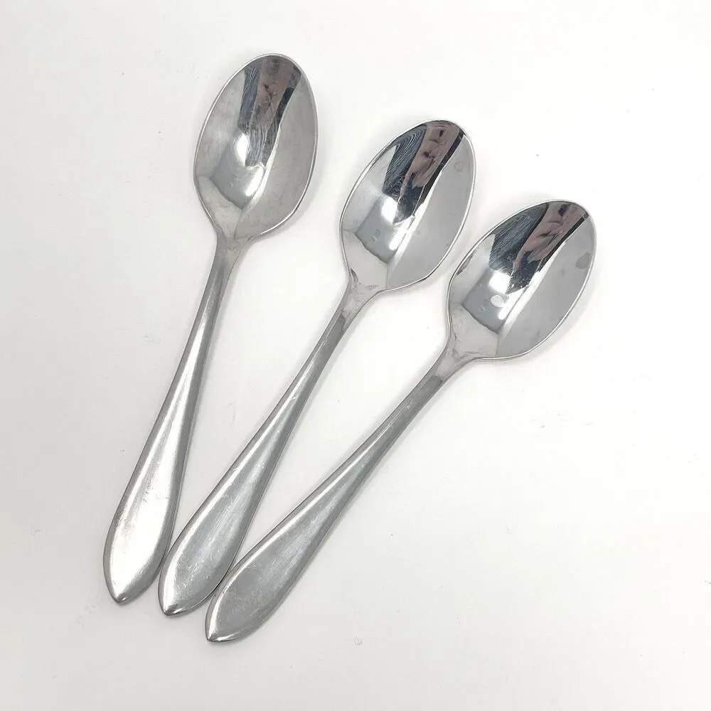 RETRONEU 18/8 Stainless Flatware ROSEANNE Set of 3 Demitasse Spoons 4 3/8”