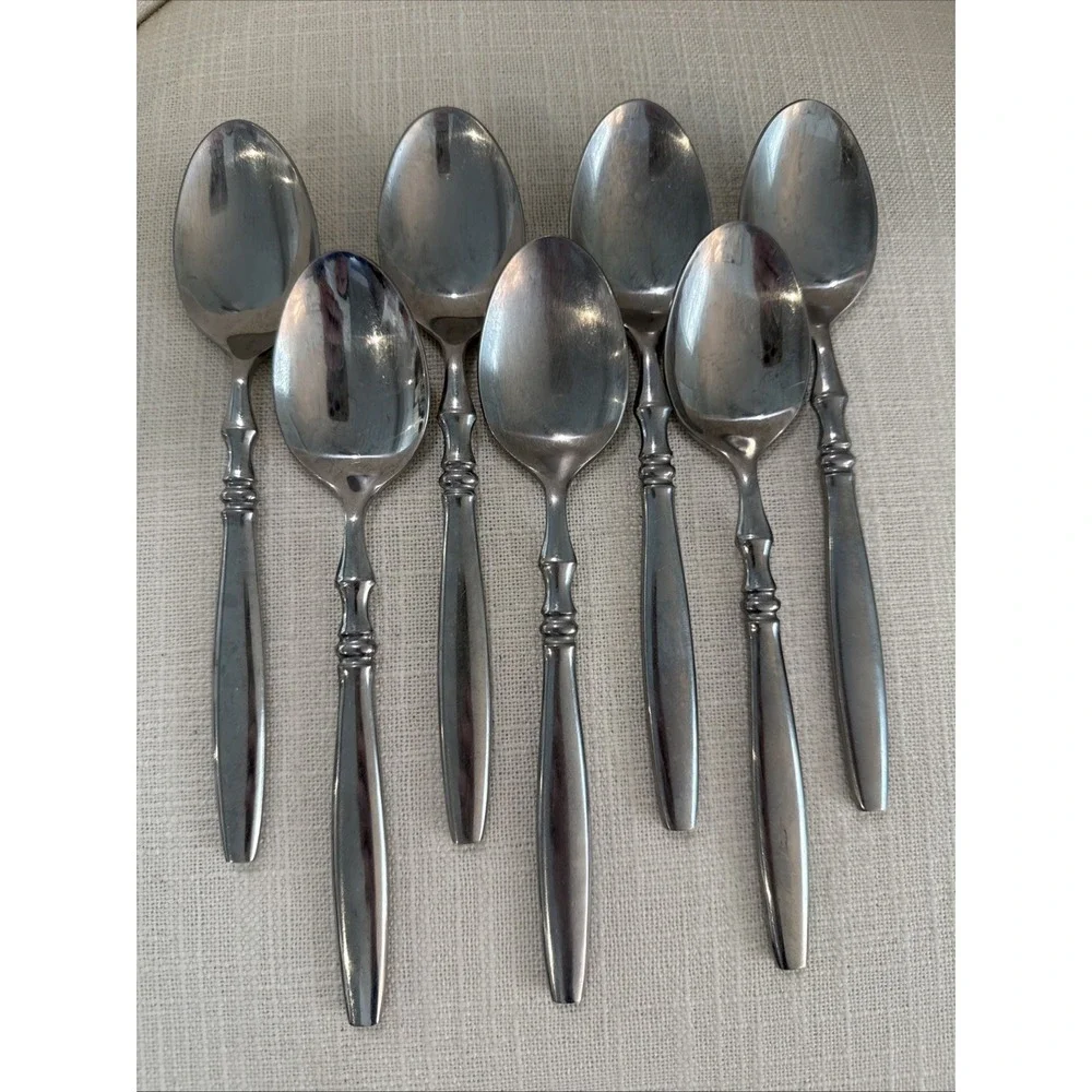Reed & Barton PERTH Stainless‎ Flatware 7 Oval Soup Spoons Rebacraft Japan