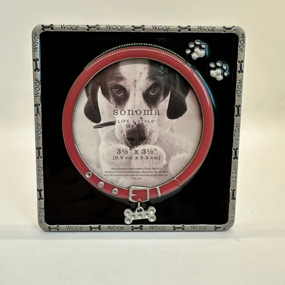 Sonoma Life + Style Dog Picture Frame‎ - Red 3.5”X3.5”