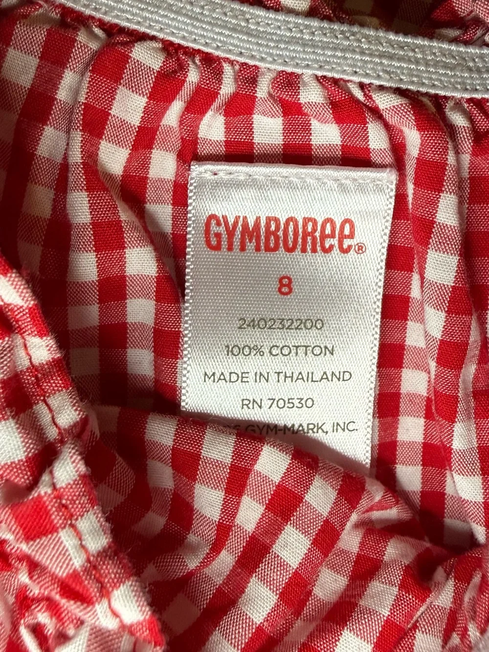 Gymboree Red and White Gingham Dress with Ruffle Neck