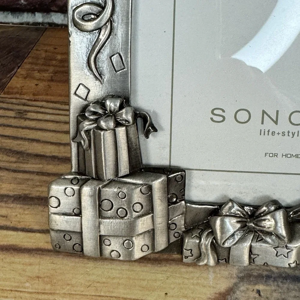 Happy Birthday Pewter Photo Frame 4 X 6 Picture Sonoma Lifestyle‎ Cake Balloons