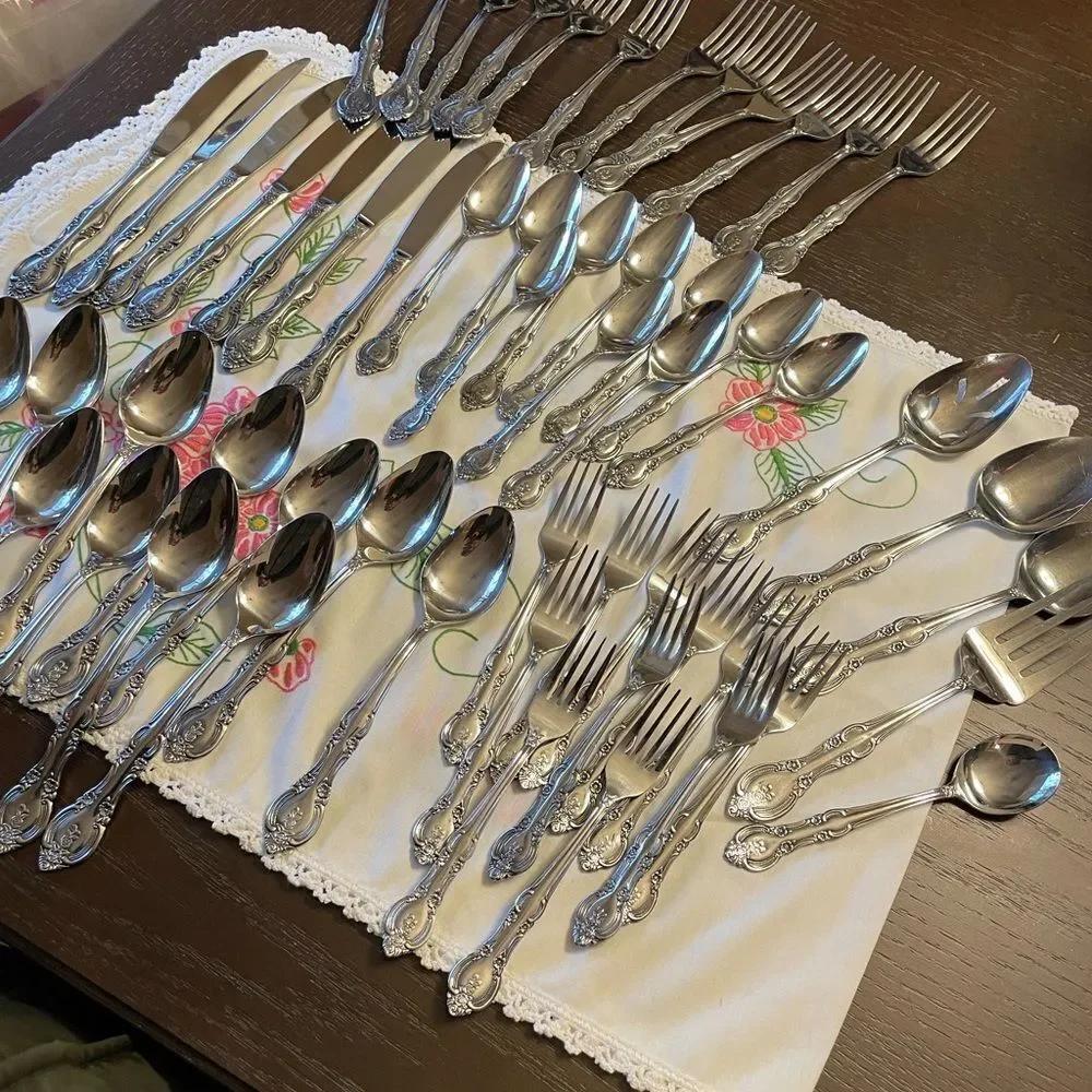 Marseille’s Vintage Flatware Rose Pattern Made in Japan Gorgeous Flatware