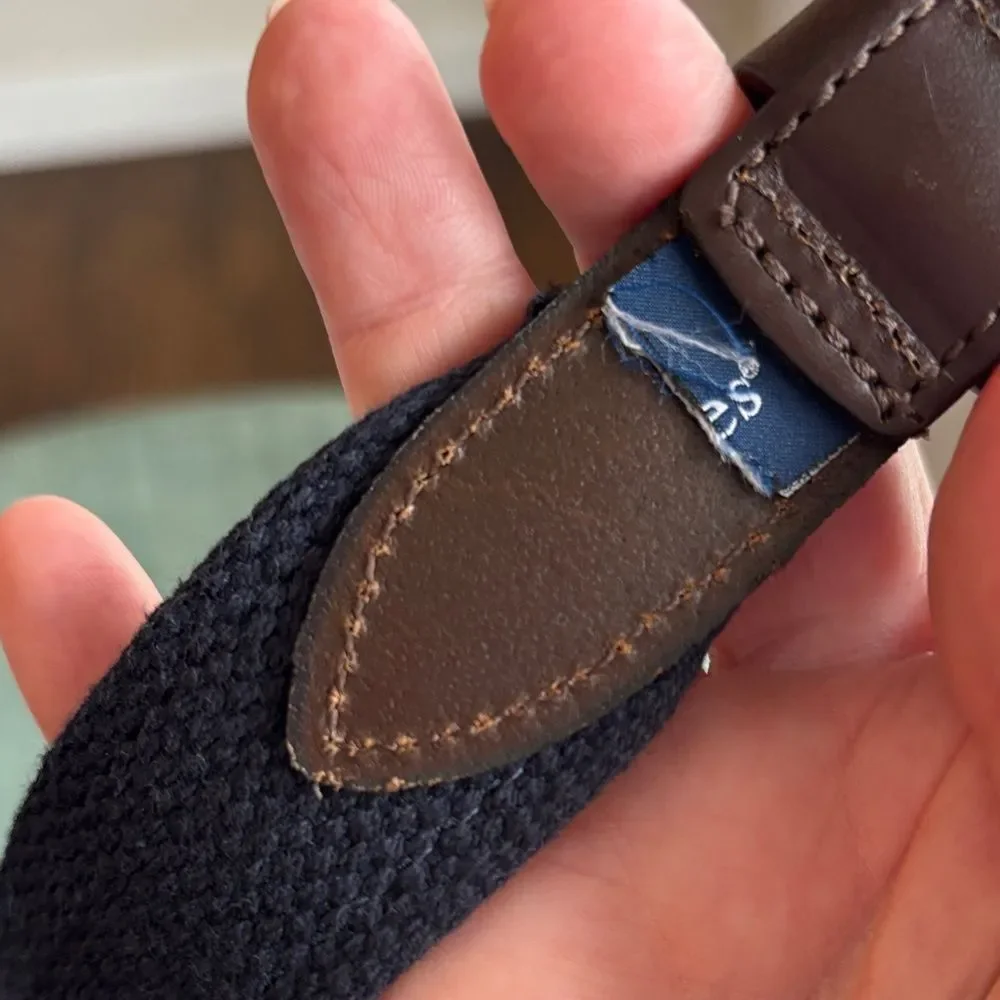 Vineyard Vines Kids boys Navy green whale preppy Belt solid brass buckle NWOT
