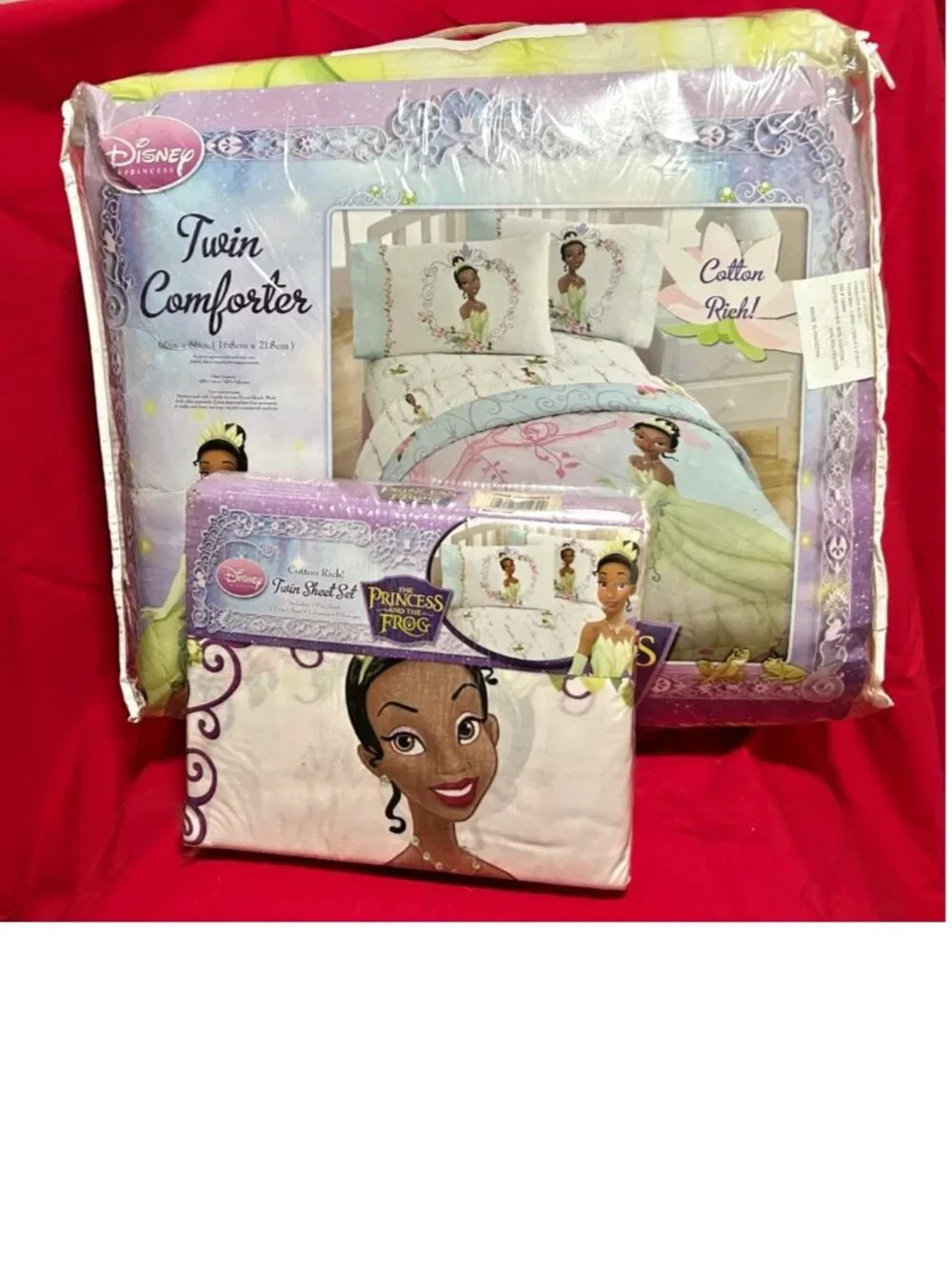 4pc~Twin sz Comforter+Sheet Set~Disney Princess Tiana&The Frog Jazz Orleans~NEW