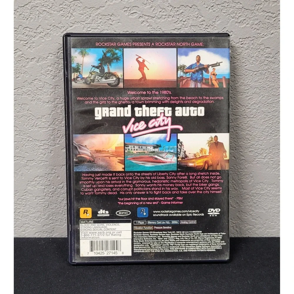 Grand Theft Auto Vice City (Sony PlayStation 2, 2002) PS2 Video Game