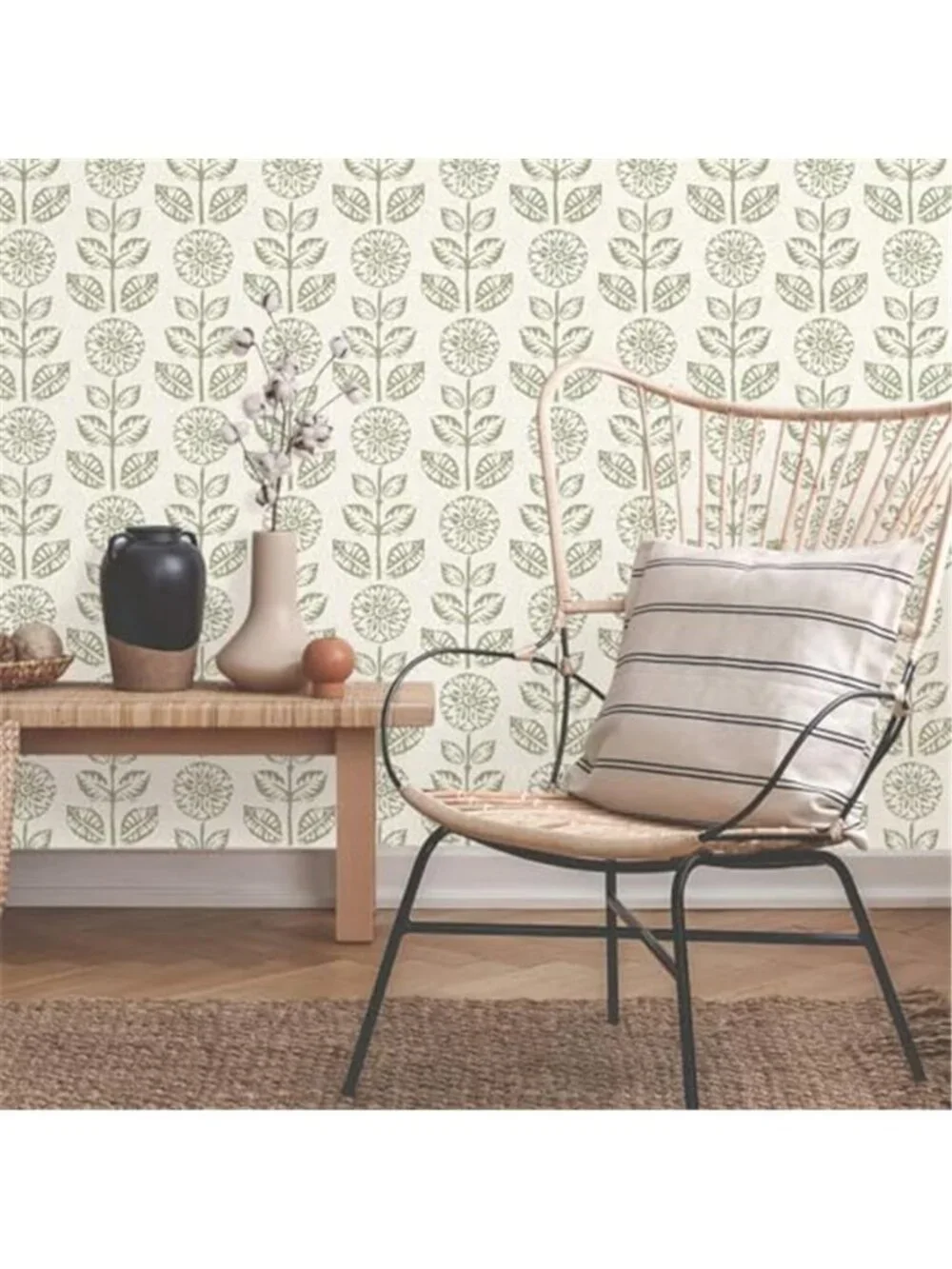 Floral Wallpaper Peel and Stick Boho Contact Paper 17.7in×118in | Vintage Floral