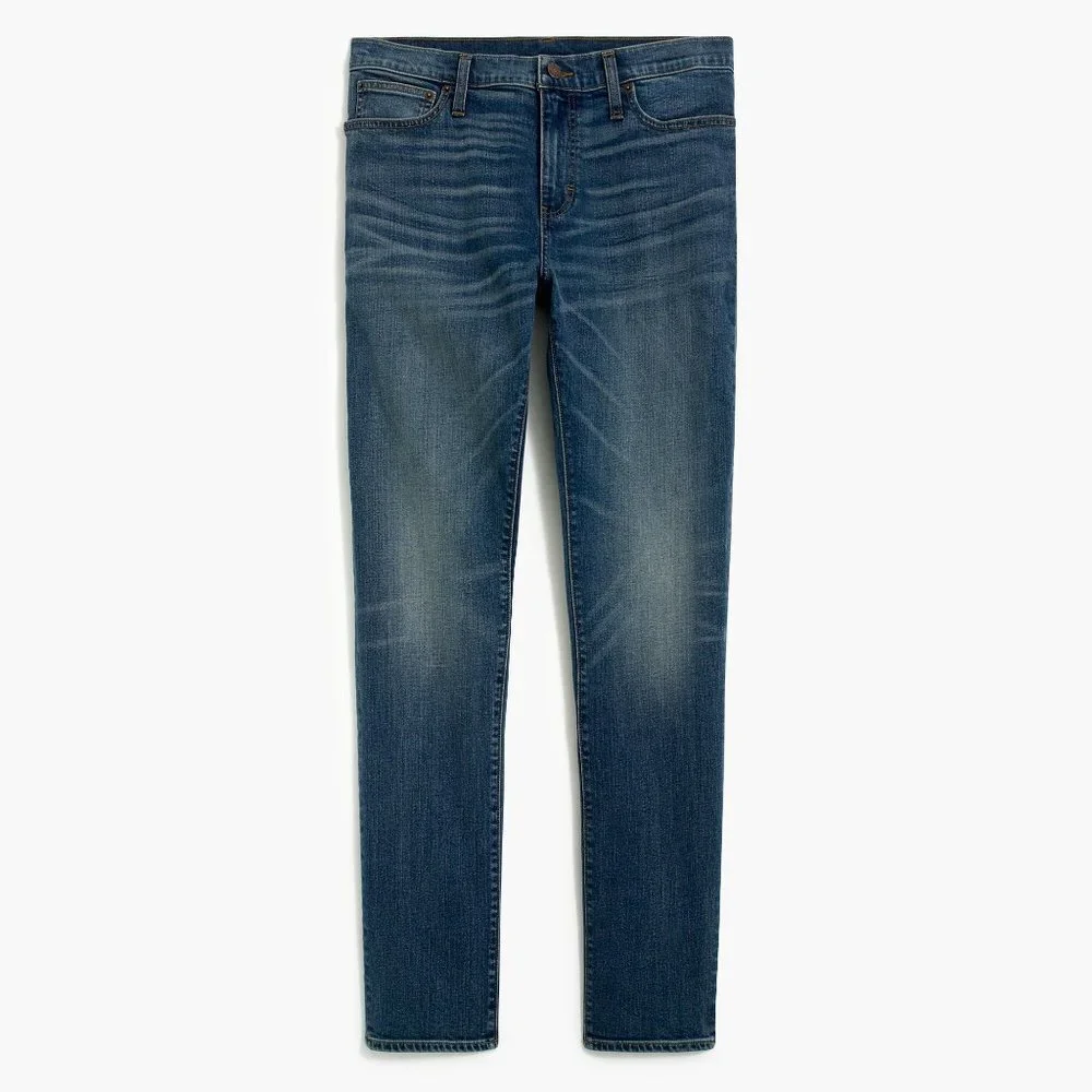 NWT Mens Size 35 35x34 J. Crew Blue Slim Fit Flex Jean in Medium Tinted Wash