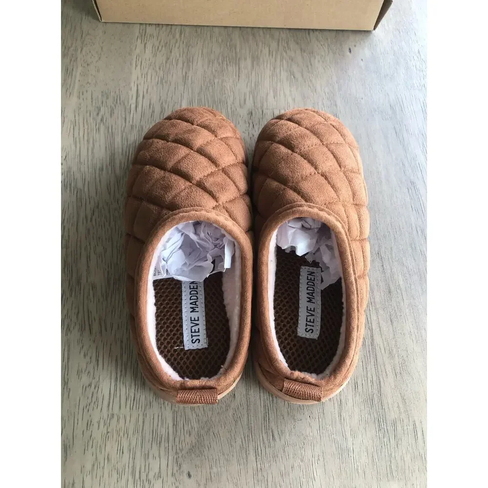 Steve Madden Kids BCramer Quilted Slipper in Cognac - M