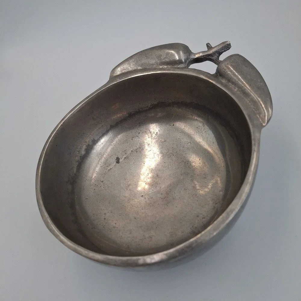 Vintage Mexican Pewter Chili Pepper Handle Bowl Poma-Uar Mexico Silver‎ Tone 6