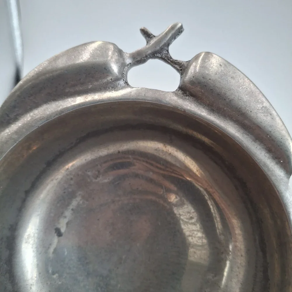 Vintage Mexican Pewter Chili Pepper Handle Bowl Poma-Uar Mexico Silver‎ Tone 6