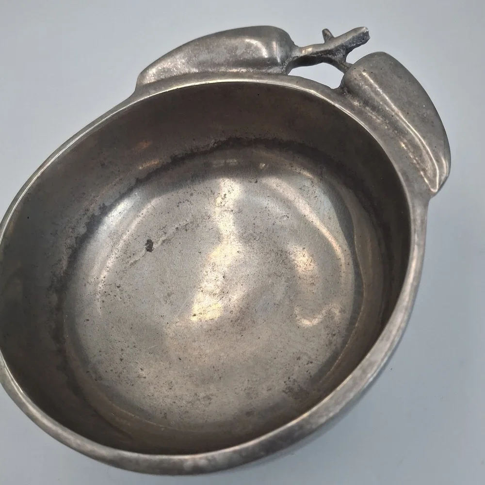 Vintage Mexican Pewter Chili Pepper Handle Bowl Poma-Uar Mexico Silver‎ Tone 6