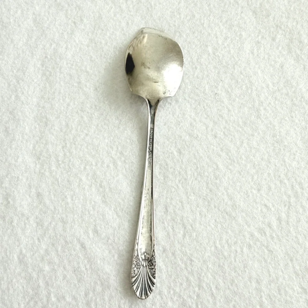 Antique Crown Silverplate Master Butter Knife Floral 1920s‎ Spreader