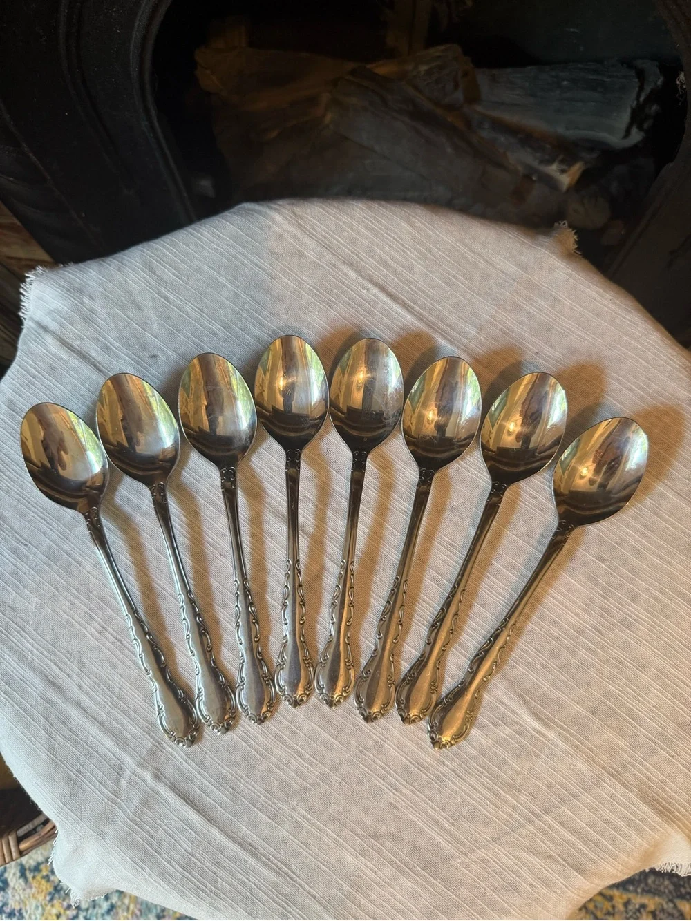 Vtg Oneida Northland Set of 8 Soup Spoons 7” Stainless Flatware Silverware Japan