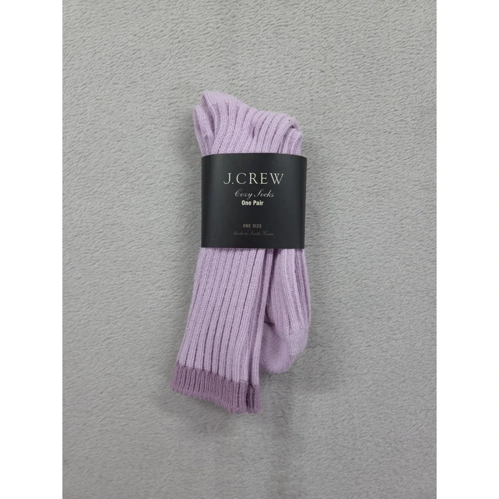 New J Crew Socks Womens Cozy One Pair One Size Lavender‎ Ribbed OS