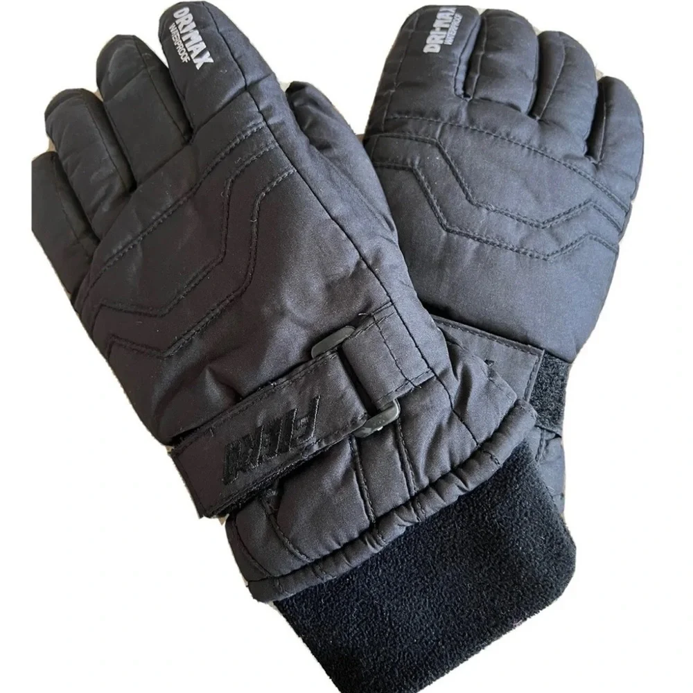 Genuine Fiero Dri-Max Waterproof Juniors Black Padded Winter Snow Gloves Ski L