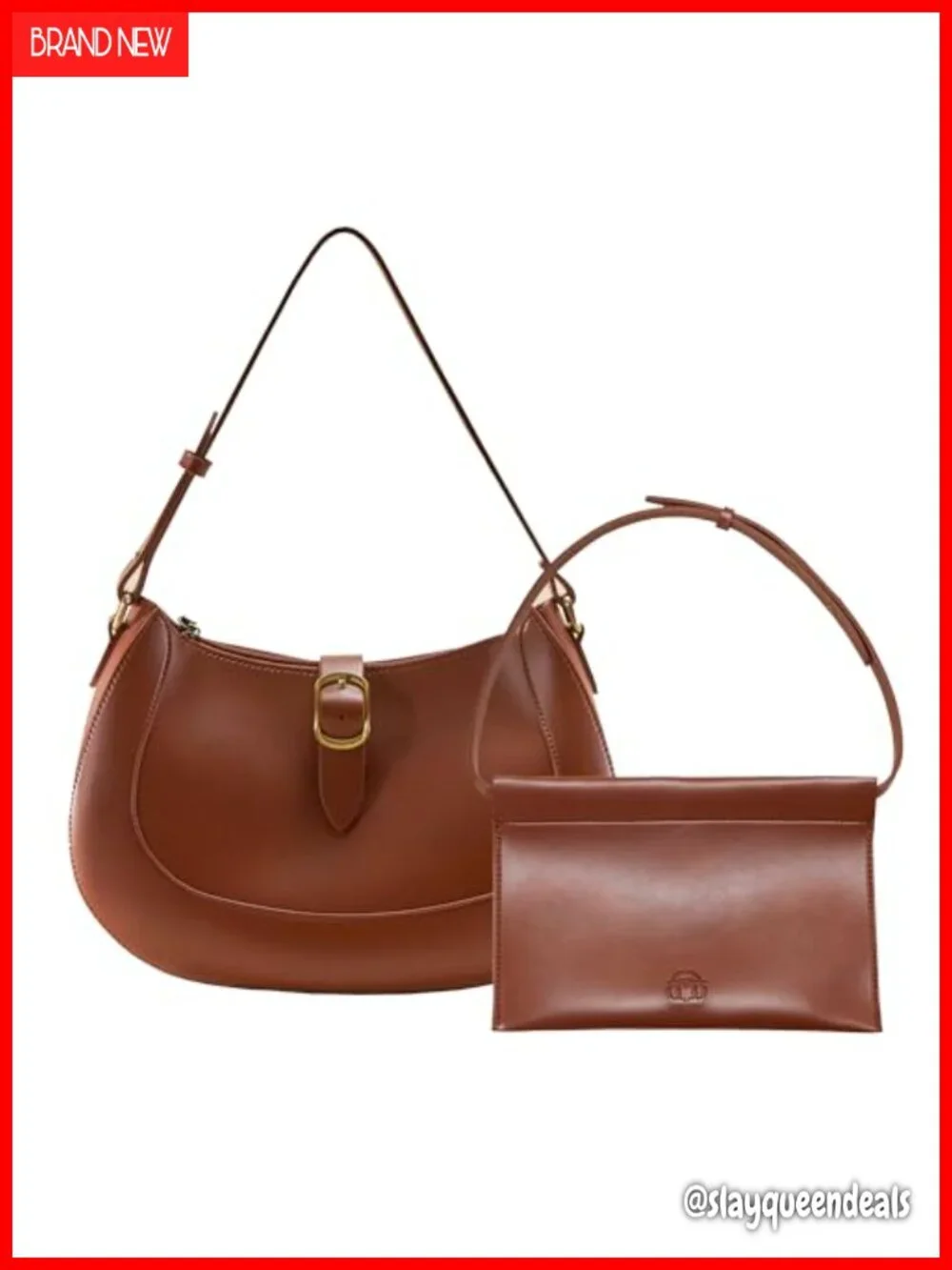 Vintage Vegan Leather Crescent Hobo Bag Shoulder Purse