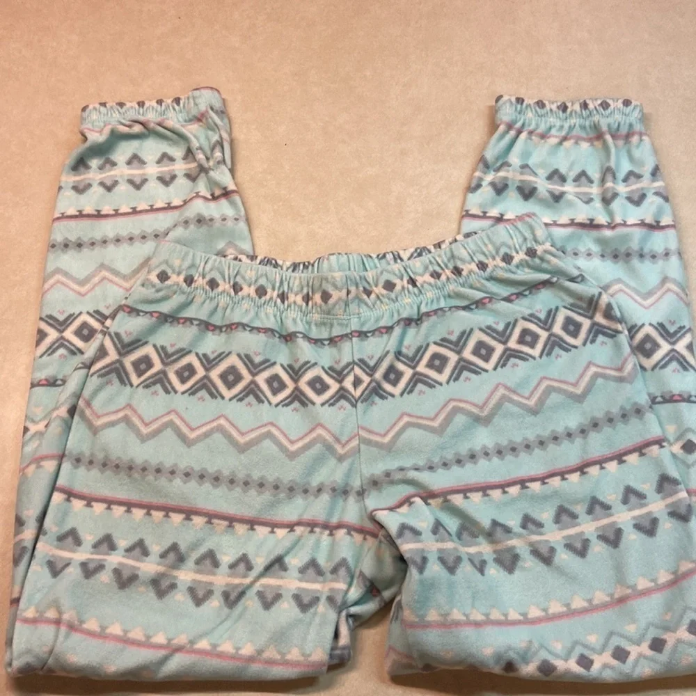 Sleep Justice Polyester Pajama BottomsAztec Print Fleece Loungewear EUC Size 12