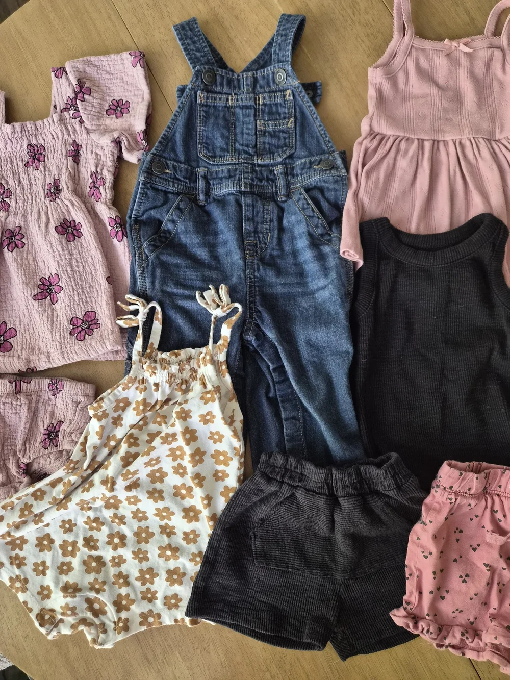 12-18M Baby Clothes Bundle - Overalls, Shorts, Dress, Onesie - GAP/Old Navy