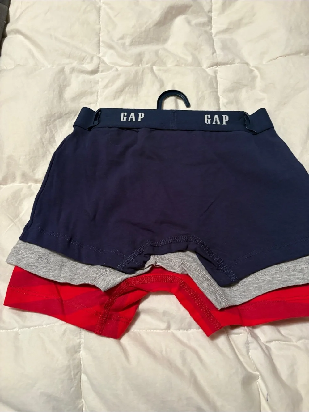 GAP Red Striped Boxer Briefs with Navy Waistband - 3 Pack